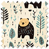 Bear Necessities, Soft Teal - Roman Blind